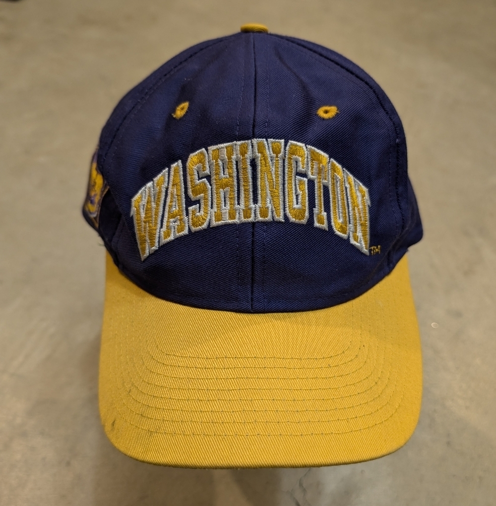 VTG 90s Washington Huskies Snap Back Hat Competitor OSFA